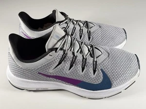 Nike Quest Shoes Women’s 9 Gray Purple Running Walking Sneakers Swoosh Comfort - Picture 1 of 13