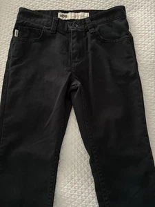 Vans V56 Standard Boys Black 5 Pocket Jeans Size 10, Waist 25, Cotton Blend - Picture 1 of 14