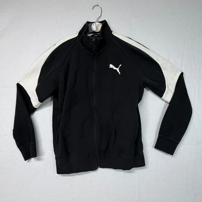Chaqueta deportiva deportiva Puma con cremallera completa negra blanca para hombre talla S Foto 1 de 4
