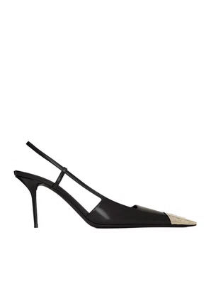 SAINT LAURENT Jeanne $1400 Black Slingback Pumps New & Authentic - Image 1 of 4