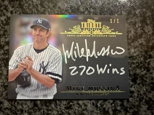 2013 Topps Tribute Onyx Black Mike Mussina Inscription Silver Ink Auto #1/1 - Picture 1 of 2