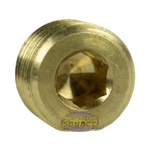 1/2" Female National Pipe Thread All Brass Hex Headed Pipe Plug Fitting 109UF - Picture 1 of 6
