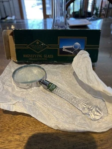 *VINTAGE* Crystal MAGNIFYING GLASS 7 1/4" Shannon Designs Of Ireland New in Box - Picture 1 of 6