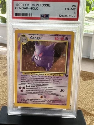 1999 POKEMON FOSSIL #5 GENGAR-HOLO PSA 6 - Image 1 of 3