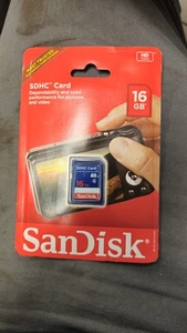 SANDISK SDHC CARD-16 GB HD Video ~ Memory Card Storage Sealed New! SD Card  - Picture 1 of 2