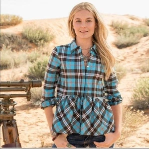 Sundance Hayden Creek türkis Schößchen Flanellhemd Gr. Small neu ohne Etikett - Bild 1 von 6