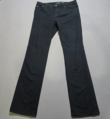 Pantalones de mezclilla negros rectos curvilíneos modernos para mujer Lauren Ralph Lauren 10 Foto 1 de 4