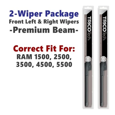 Limpiaparabrisas 2pk limpiaparabrisas de haz se adapta a 2010+ RAM 1500 2500 3500 4500 5500 - 19220x2 Foto 1 de 4