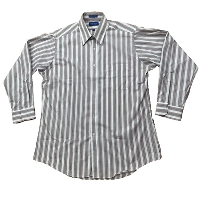 Camisa TOWNCRAFT De Colección Años 90 Hombres 16 Cuello 32/33 Púrpura Blanco Rayas Retro Negocios 46" Foto 1 de 4