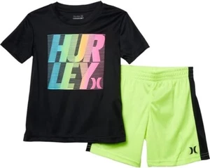 HURLEY Boys Easy Care 2 pc  Logo T-Shirt & Shorts Set Boys Size 6 - Picture 1 of 3