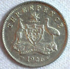 1926 Australia Silver Threepence Coin 3 Pence George V You Grade Circ Damaged