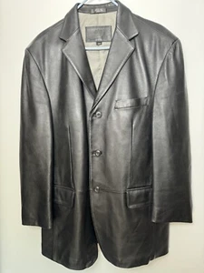 Stafford Black Genuine Leather Lambskin Jacket Men M RN93677 - Picture 1 of 9