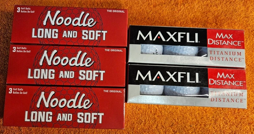 NOODLE LONG & SOFT - MAXFLI MAX DISTANCE NEW IN SLEEVE 15 WHITE GOLFBALLS - Image 1 of 1