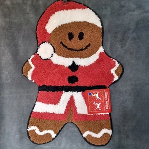Vintage Gingerbread Santa Claus Doormat Rug Christmas Themed Floor Mat - Picture 1 of 1