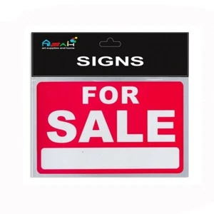 For Sale Plastic Sign Red / White 30x20cm - Picture 1 of 1
