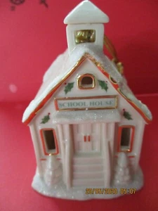 Lenox Christmas Village Schoolhouse Lighted Ornament mnib - Picture 1 of 5
