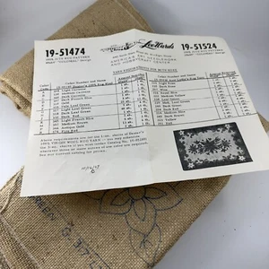 Pair of Vtg Lee Wards Stamped Rugs Design Hooking Punchwork 100% Jute - Picture 1 of 18