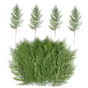 Artificial Pine Branches,Pcs Christmas Faux Cedar Stems, Artificial 40 Green - Picture 1 of 8