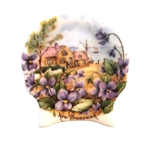 Jarrón de porcelana de hueso fino antiguo pintado a mano Nuevo Brunswick buen estado. Bonito 2,25" pulgadas - Imagen 1 de 5