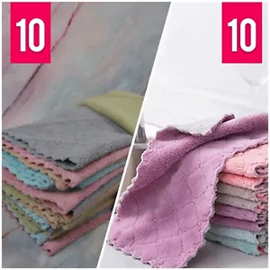 20 Pack Microfiber Cleaning Cloth Kitchen Dishcloth Dusting Towel Car Wash - Picture 1 of 12