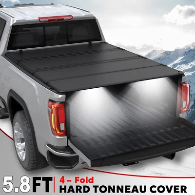 5.8ft Hard Truck Bed Tonneau Cover 4-Fold For 2009-2024 Ram 1500 Water Proof Foto 1 de 4