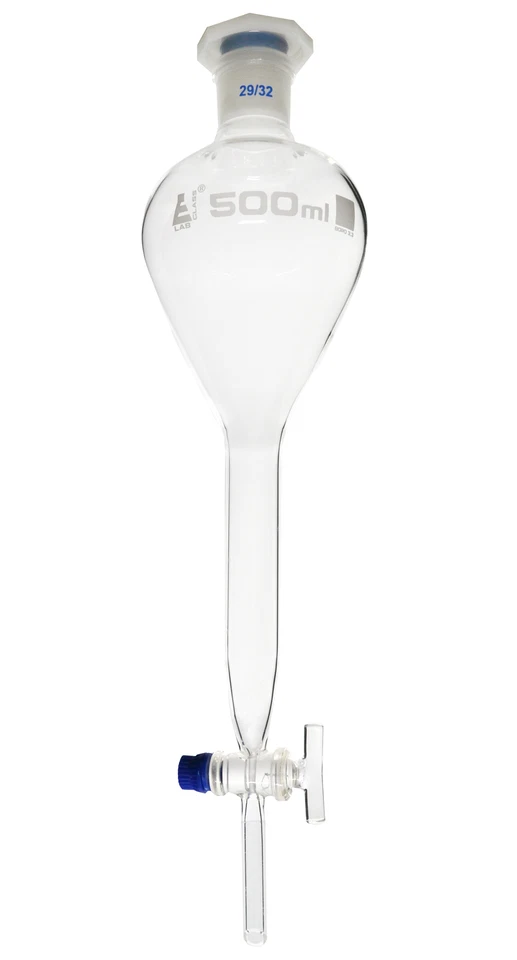Eisco 500ml Gilson Separating Funnel, Glass Stopcock, 29/32 Socket, Borosilicate - Image 1 of 1