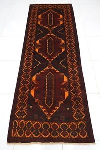 4x10 ft Hallway Tribal Runner Rug 3'8x9'11 Afghan Hand Knotted Wool Bedroom Rug - Picture 1 of 11