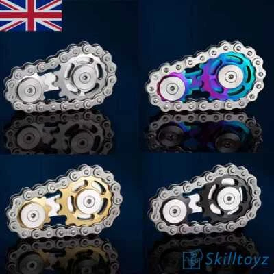 SKILLTOYZ Fidget Bike Chain 2 Cogs Sprockets Flywheel Finger Spinner Gear Gadget - UK Shop
