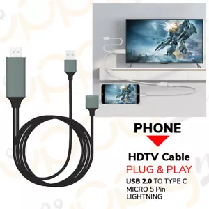 CAVO MHL FULL HD 1080P MICRO USB HDMI HDTV TV PER SAMSUNG IPHONE HUAWEI XIAOMI - Foto 1 di 3