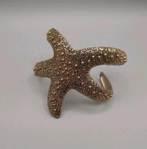 Starfish Bendable Bracelet Statement Gold tone Wrap Cuff summer beach - Picture 1 of 8