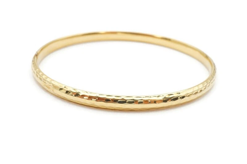 Milor 14k Yellow Gold Bangle Bracelet Textured 7.5" - Image 1 of 4
