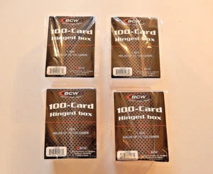 QTY 4: BCW 100 count Hinged Plastic Baseball/Sports Trading Card Boxes/Cases 💎 - Picture 1 of 3