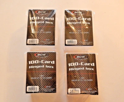 QTY 4: BCW 100 count Hinged Plastic Baseball/Sports Trading Card Boxes/Cases 💎 - Image 1 of 3