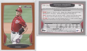 2013 Bowman Orange /250 Stephen Strasburg #104