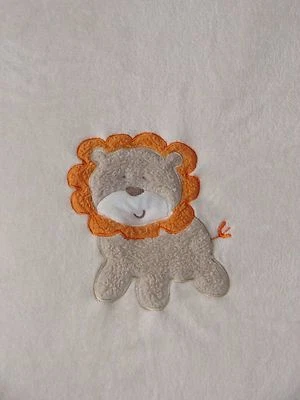 Manta de bebé Cutie Pie blanca crema suave naranja bronceado león Foto 1 de 3