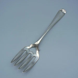 ANTIQUE SERVING FORK HALLMARKED J.G DATE MARKS SILVER PLATE EP CARVING SALAD VGC - Picture 1 of 11