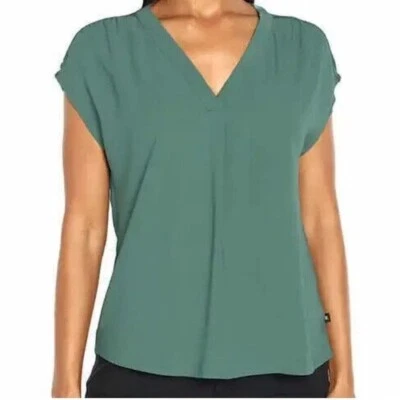 BLUSA SIN MANGAS CON CUELLO EN V VERDE BANANA REPUBLIC PARA MUJER TALLA PEQUEÑA Foto 1 de 4