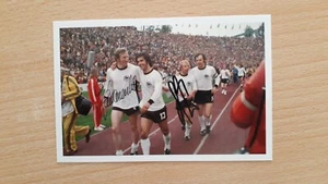 Autogrammkarte DFB Schwarzenbeck, Müller, Vogts, Beckenbauer WM Titel 1974 - Bild 1 von 2