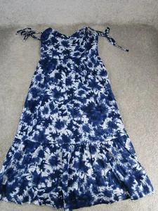 Gap Dress Womens 10 Blue White Tye Dye Sleeveless - Picture 1 of 12