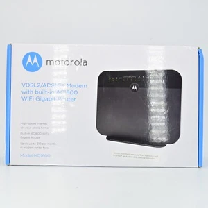 Motorola MD1600 VDSL2/ADSL2+ Modem and AC1600 WiFi Gigabit Router - Black - Picture 1 of 14