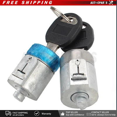 Par de cilindros de cerradura de puerta con llave para Chevrolet C1500 C2500 GMC K1500 K2500 Foto 1 de 4