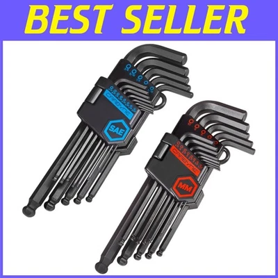 Metric & SAE Hex Key Set, Manganese Finish - Image 1 of 4