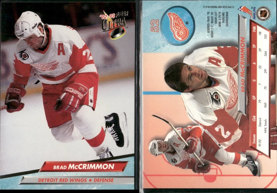 🏒 1992-93 Fleer Ultra - Brad McCrimmon Red Wings #52 - Image 1 of 1