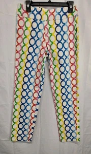 Krazy Larry Colorful Rainbow Circles Stretchy Ankle Pant Size 6 Pride - Picture 1 of 6