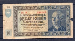 ESLOVAQUIA 1939, 10 CORONAS 1939, A. HLINKA - Imagen 1 de 2