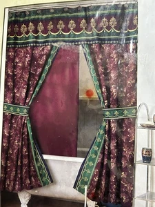 Vintage K-Mart Bath Solutions Florence Fabric Shower Curtain. 70” Lx71”W. New. - Picture 1 of 6