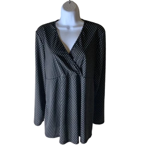 Announcements Maternity Top Women's Size Extra Large Polka Dot Wrap V-Neckline - Picture 1 of 6