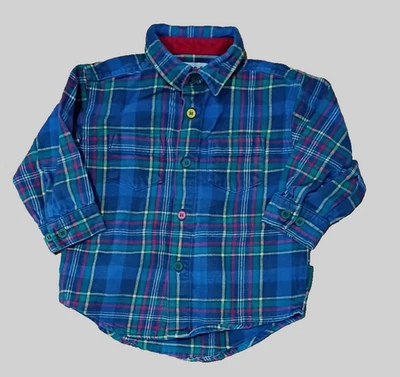 Vintage Gymboree Size Small Plaid Shirt Blue Long sleeve - Image 1 of 4