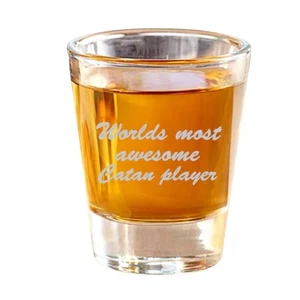 2oz Worlds most awesome Catan Player Shot Glass - Picture 1 of 2