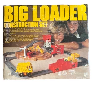 Juego de construcción Big Loader Tomy 1977 amarillo camión pesado transporte volcado - Imagen 1 de 9